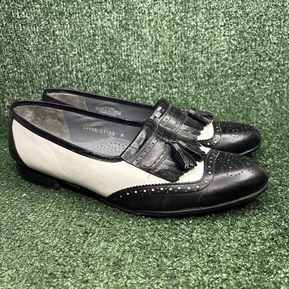 Vintage Stacy Adams Spectator Tassel Kiltie Loafers 23469 Leather Brogue Size 12 main image 7